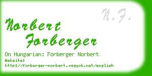 norbert forberger business card